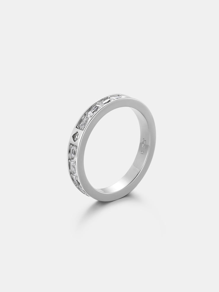 3.2MM Baguette Moissanite Single Row Eternity Ring