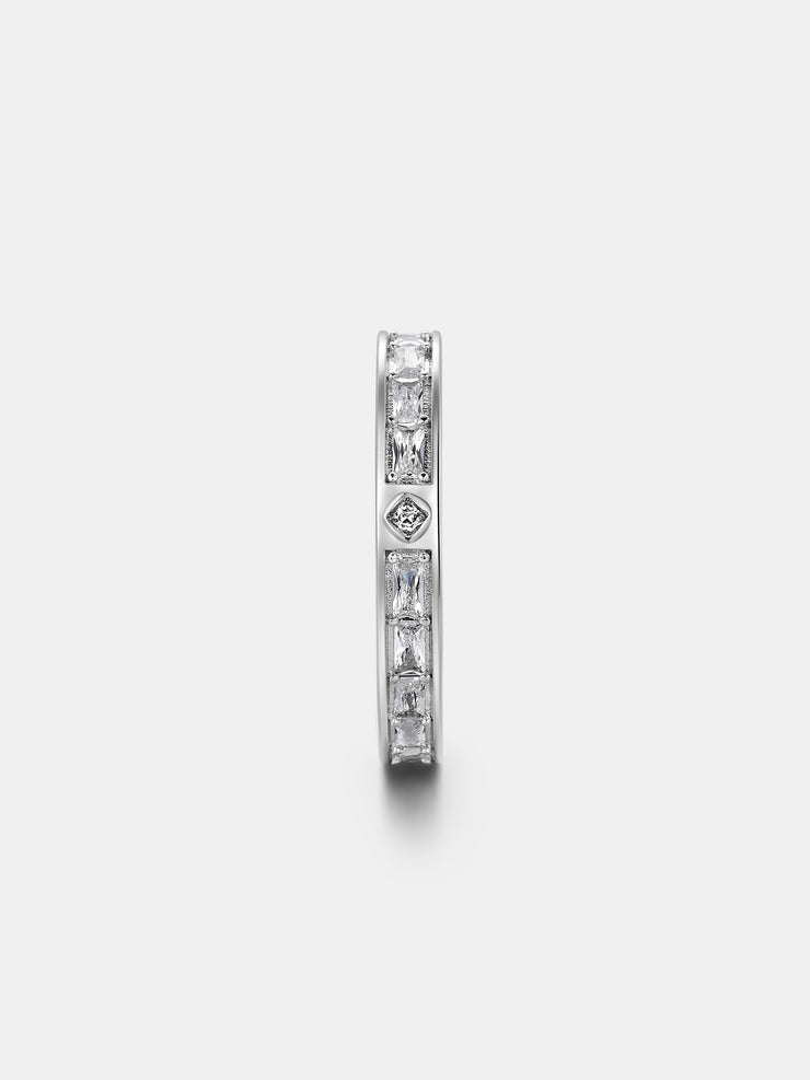 3.2MM Baguette Moissanite Single Row Eternity Ring