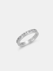 3.2MM Baguette Moissanite Single Row Eternity Ring