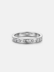 3.2MM Baguette Moissanite Single Row Eternity Ring