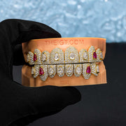 35 Pointer Pear Cut Moissanite On Center Diamond Grillz