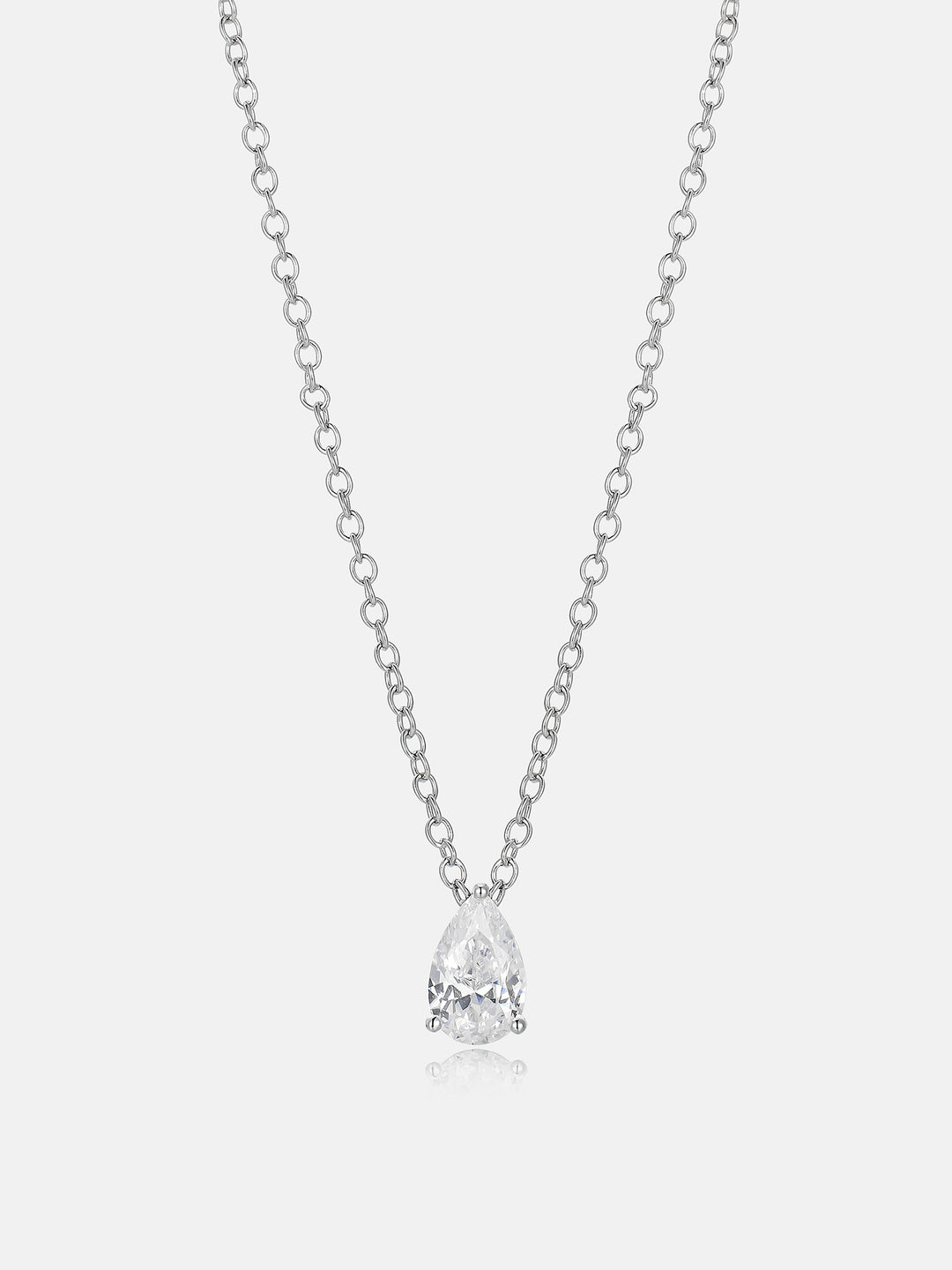 3CT Solitaire Pear Cut Moissanite Adjustable Necklace