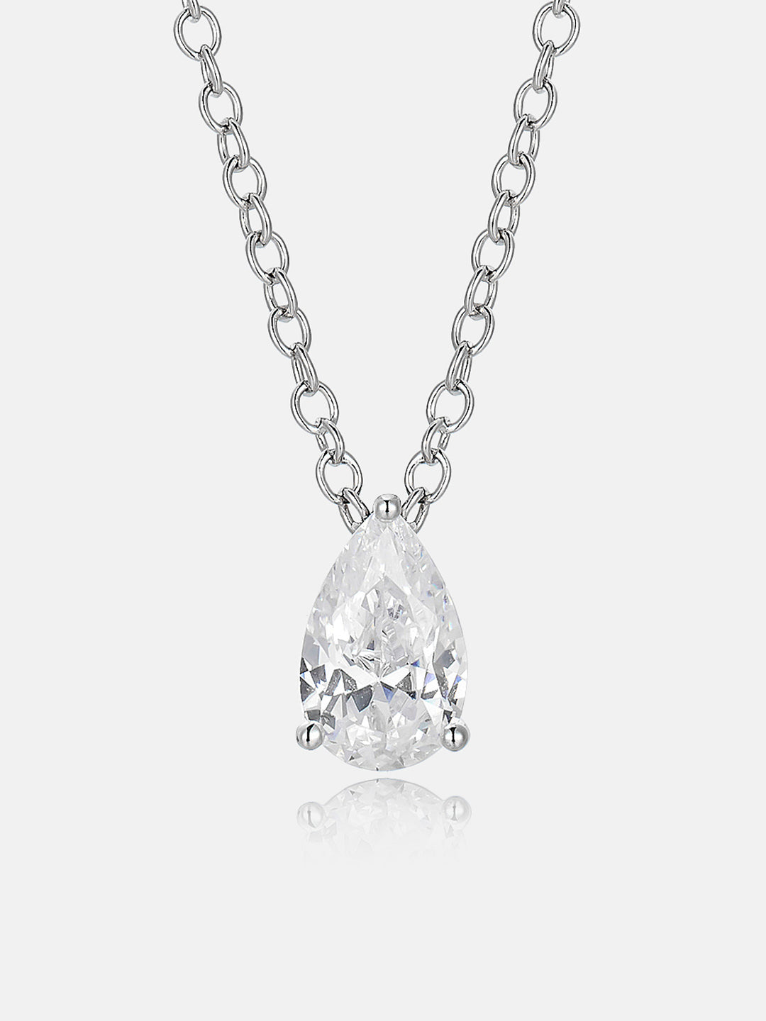 3CT Solitaire Pear Cut Moissanite Adjustable Necklace