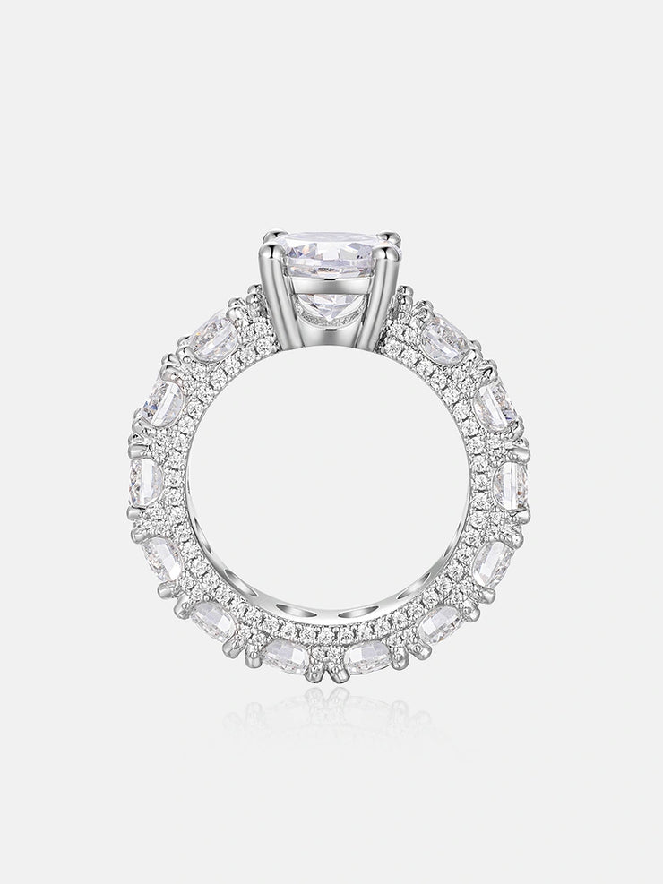 3CT Solitaire Round Cut Moissanite Eternity Ring