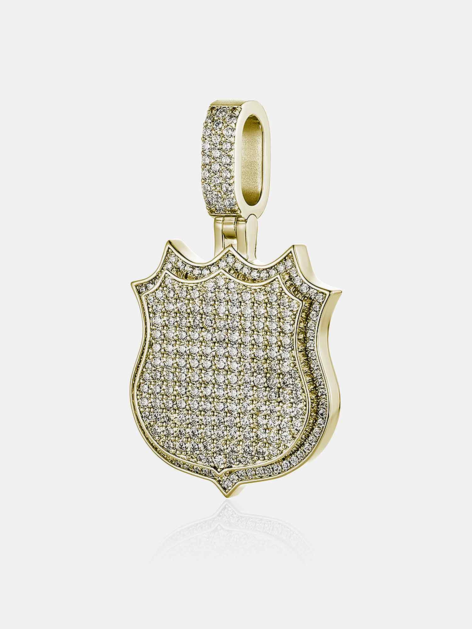 925 Sterling Silver Moissanite Shield Pendant