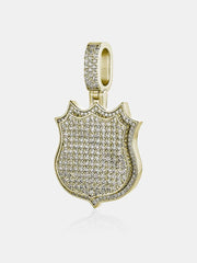 925 Sterling Silver Moissanite Shield Pendant