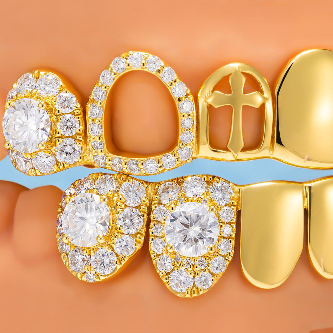 Polish Gold With Cross Grillz