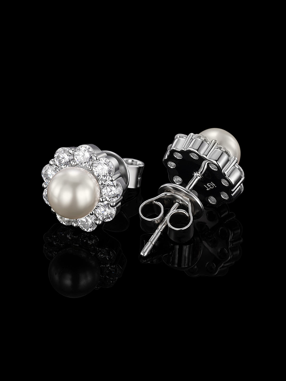 S925 Moissanite Pearl Stud Earrings