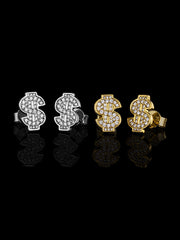 S925 Dollar Sign Stud Earrings