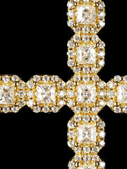 Princess Cut Moissanite Cross Pendant