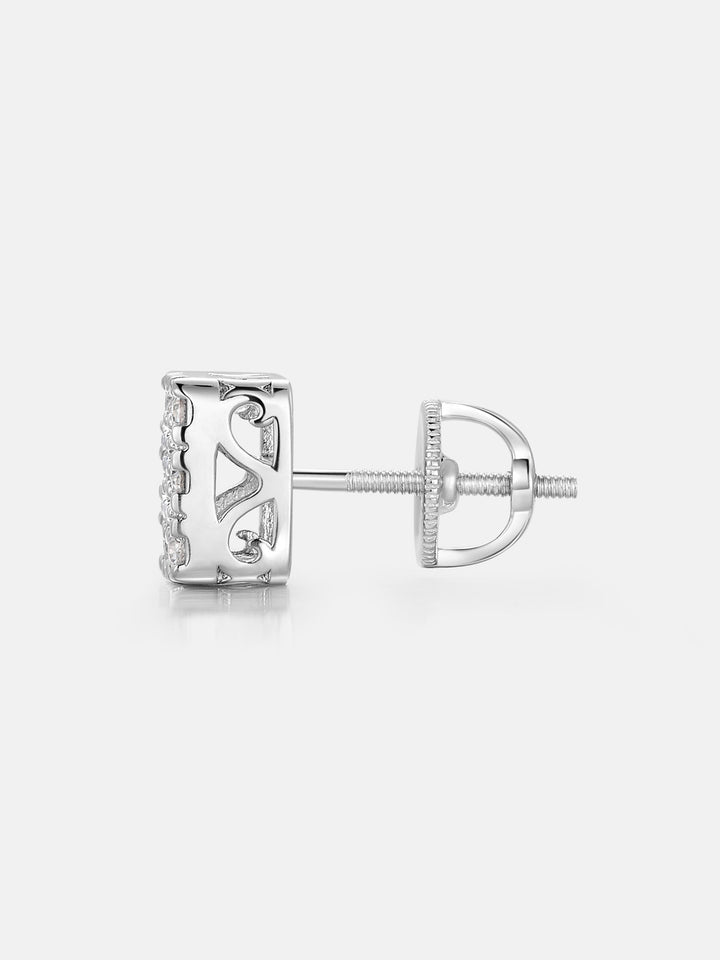 Square Mosaic Set Moissanite Earrings