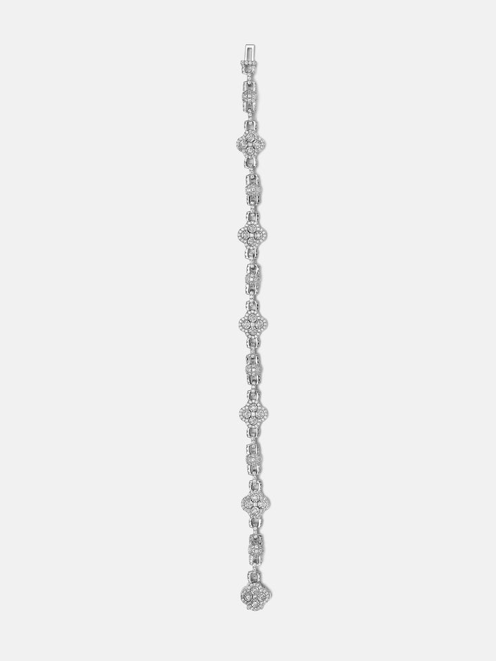 Moissanite Four Leaf Clover And Bead Bracelet