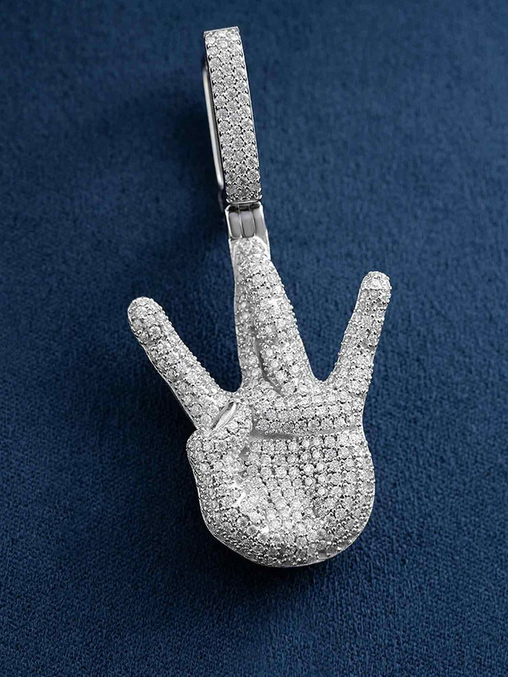 Moissanite West Side Hand Pendant