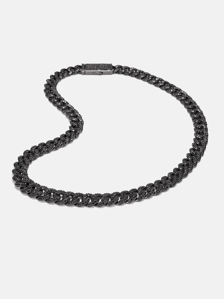 S925 Black Moissanite Cuban Chain In Black Gold