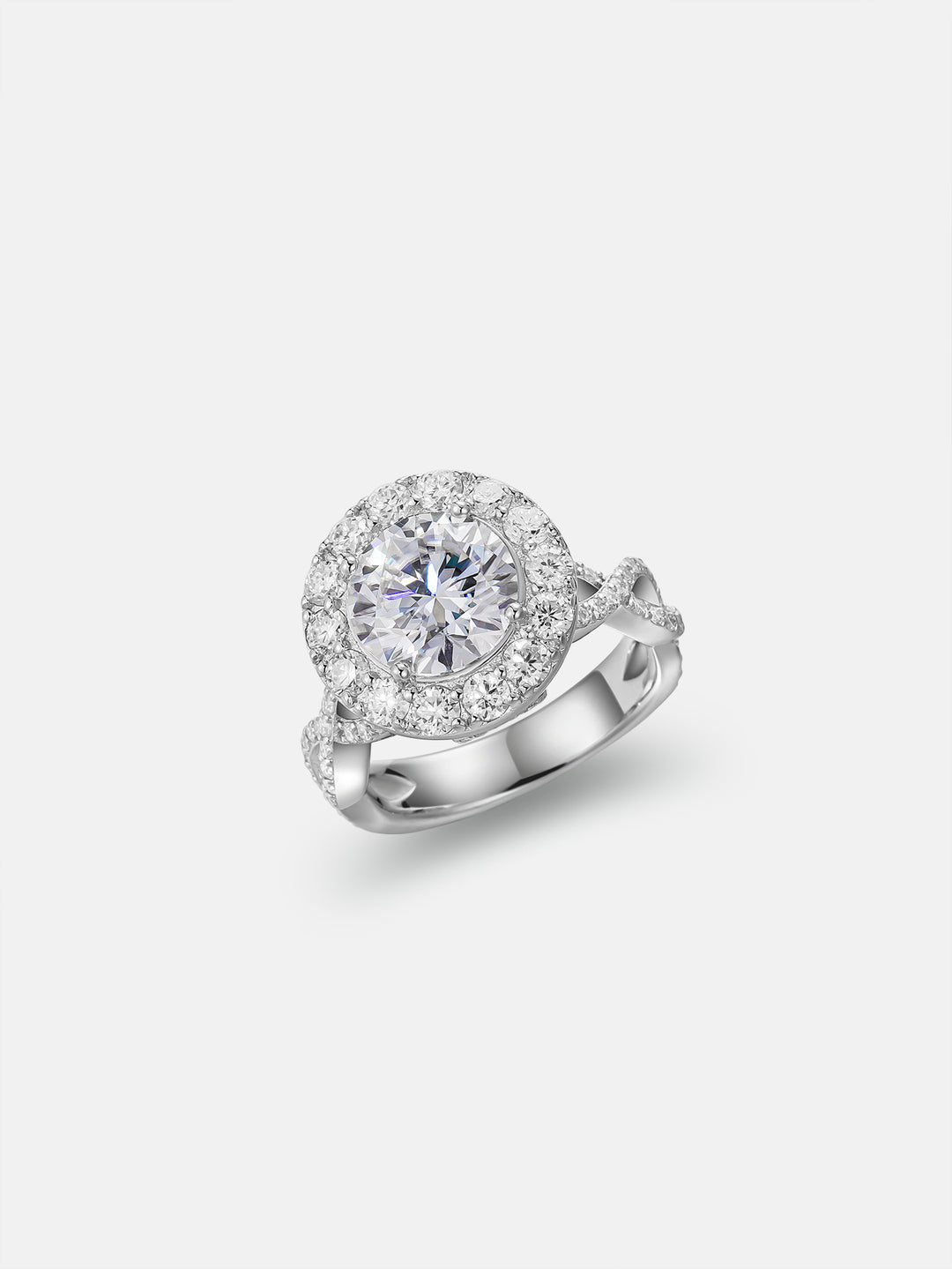 3CT Solitaire Moissanite Infinity Halo Engagement Ring