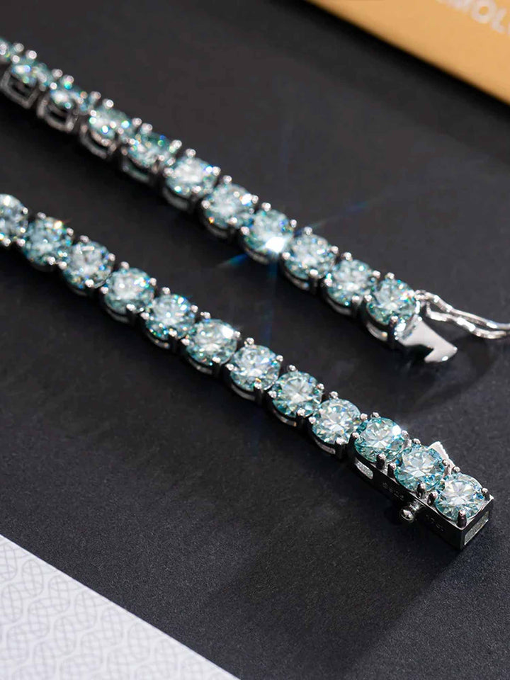 S925 Rare Blue Moissanite Tennis Chain