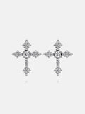 Moissanite Tapered Cross Stud Earrings