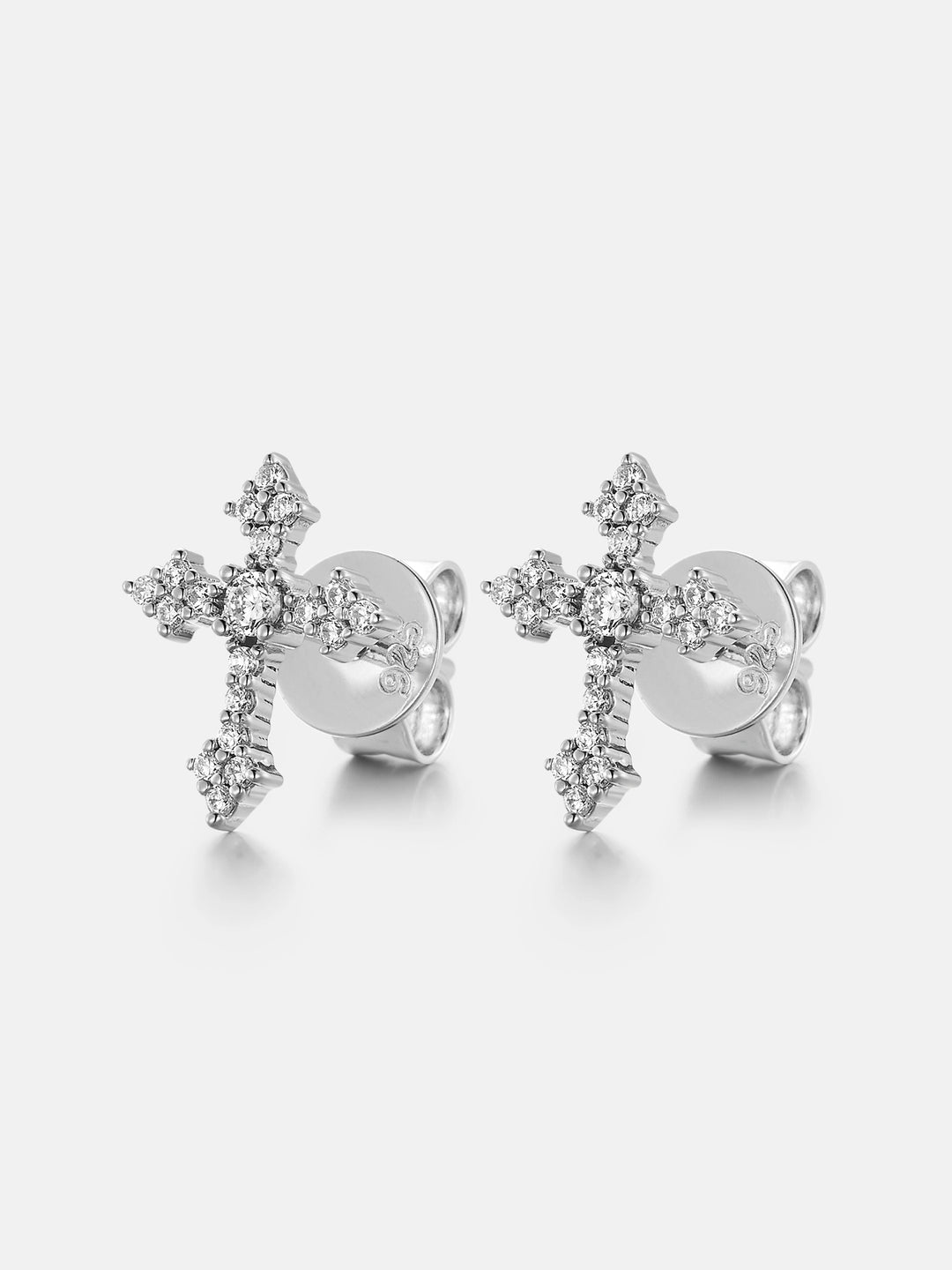 Moissanite Tapered Cross Stud Earrings