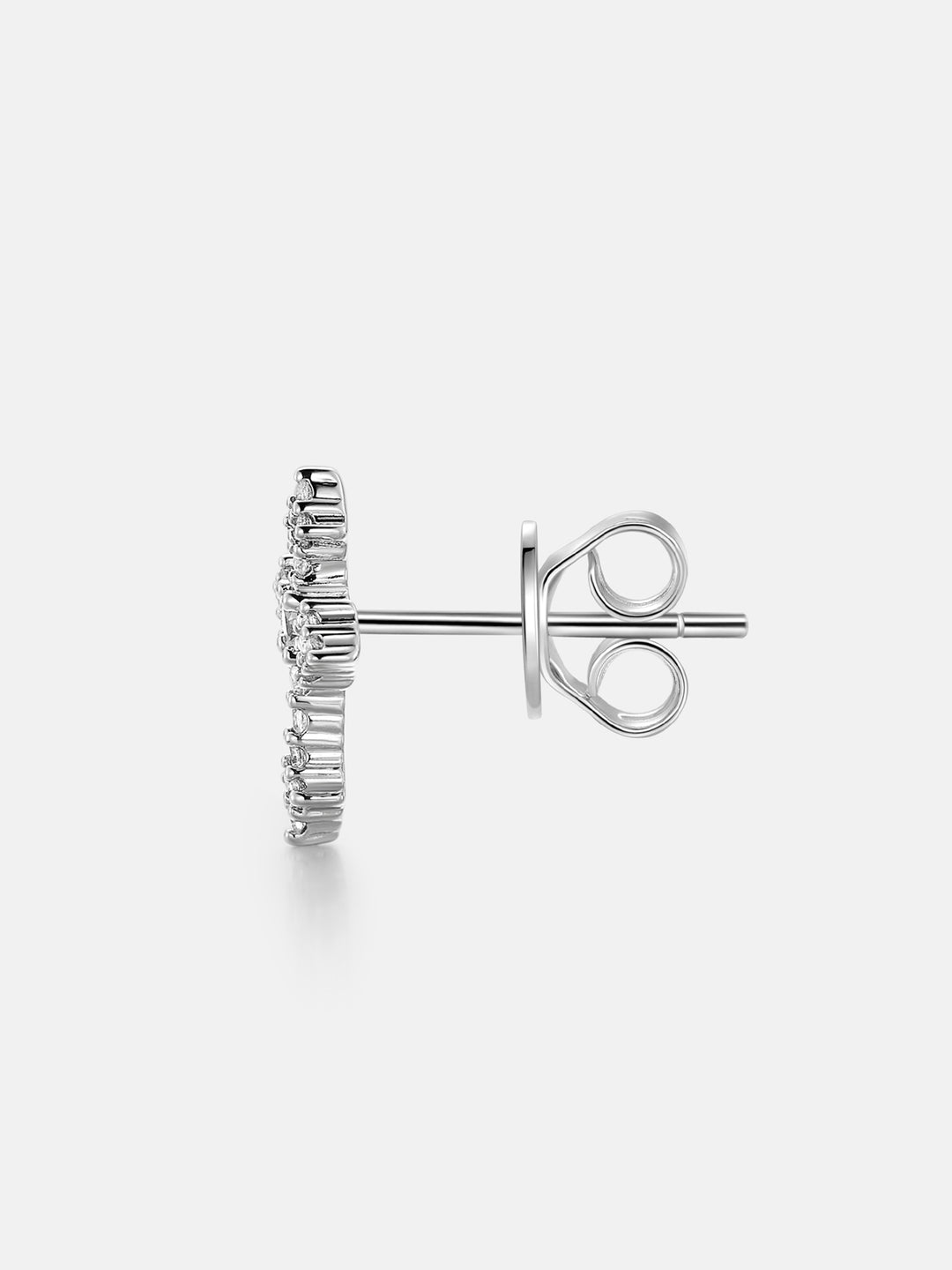 Moissanite Tapered Cross Stud Earrings