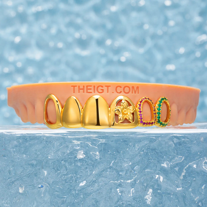 Top 6 Open Face Flower Grillz
