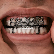 Top Tribal Style W Bottom Bar Grillz