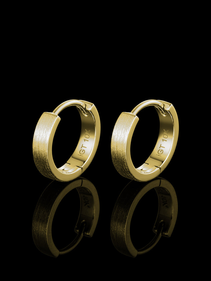 Solid Gold Plain Huggie Hoop Earrings