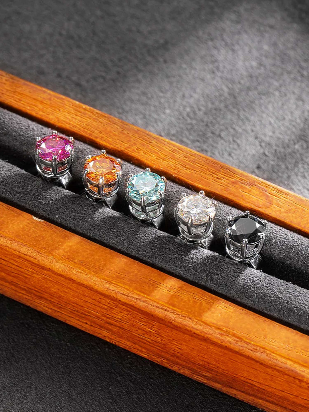 Certified Black Moissanite Stud Earrings-2.00CT Total