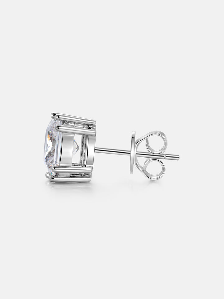 2.5CT Asscher Solitaire Moissanite Earrings