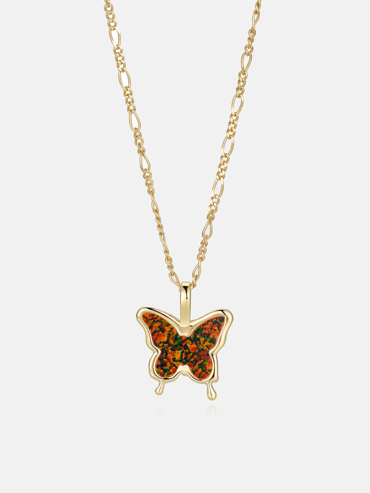 Colorful Opal Butterfly Necklace