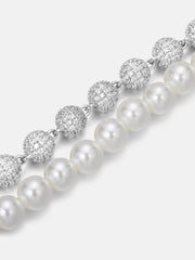 S925 Moissanite & Pearl Ball Chain