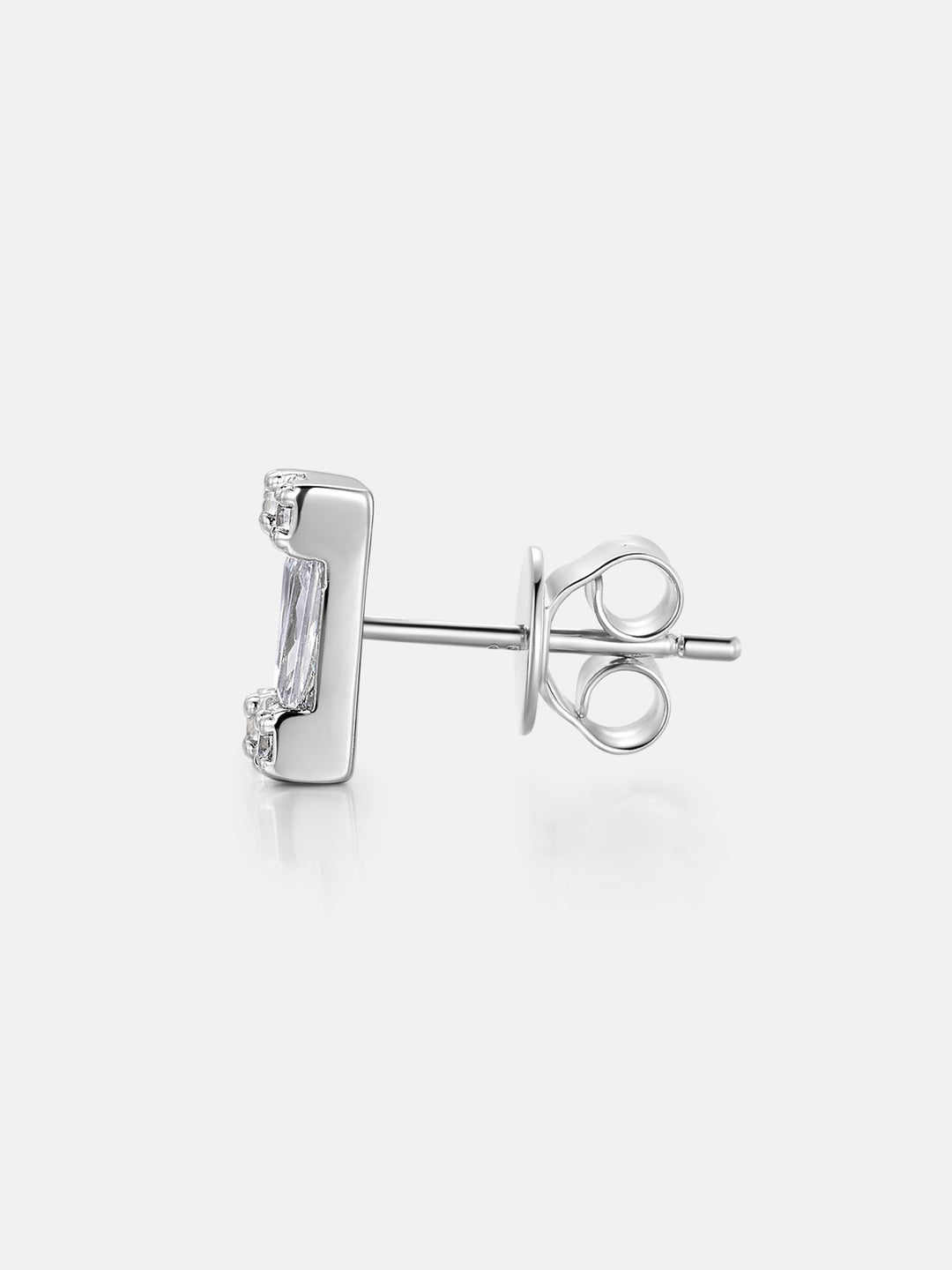 Baguette & Round Moissanite Square Cluster Earrings