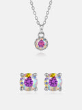 $139 Rainbow Moissanite Necklace + Earrings Set
