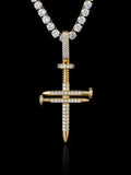 Moissanite Nail Cross Pendant