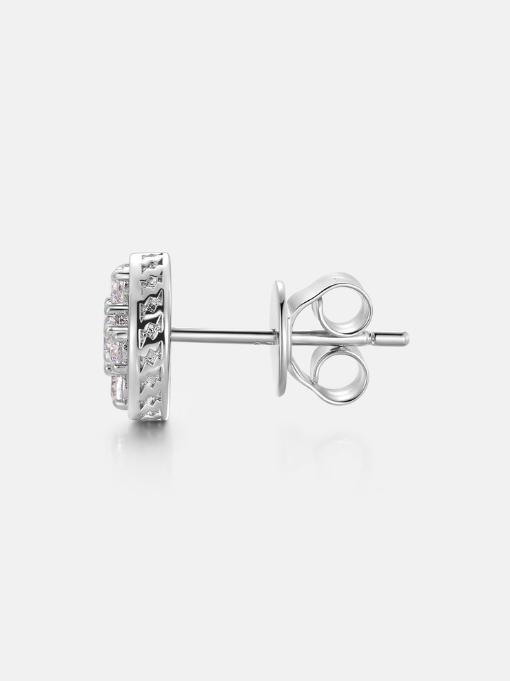 Mixed Size Double Layer Moissanite Stud Earrings