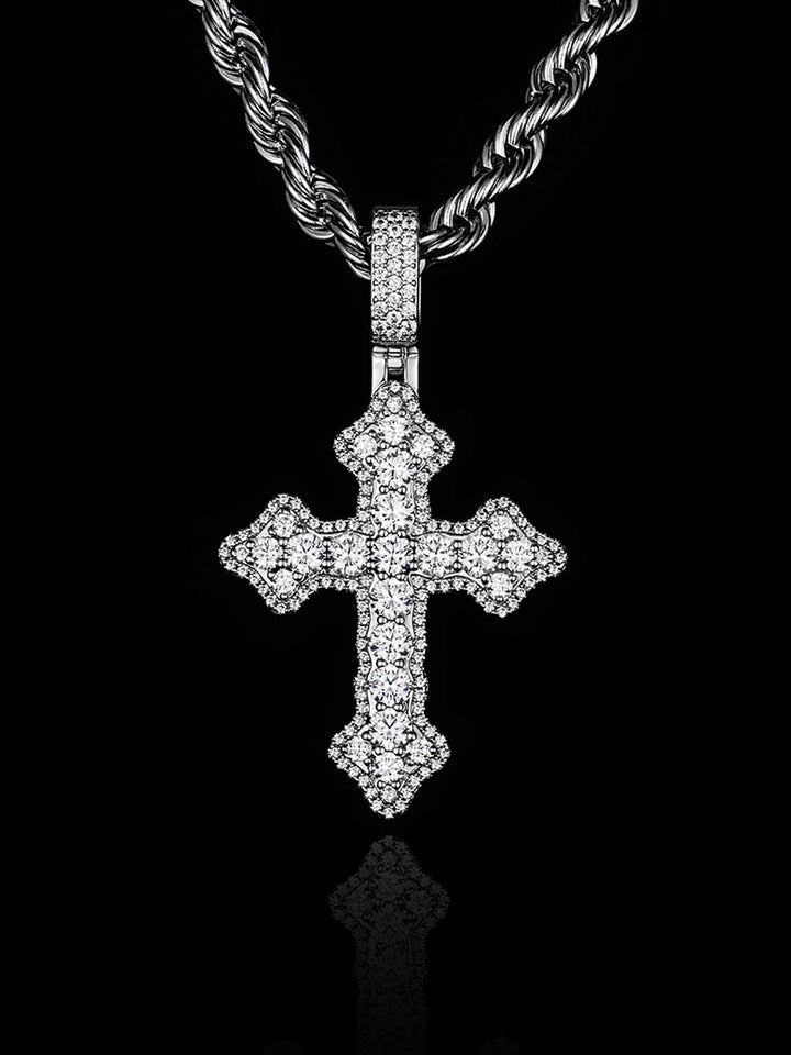 Iced Gothic Cross Pendant