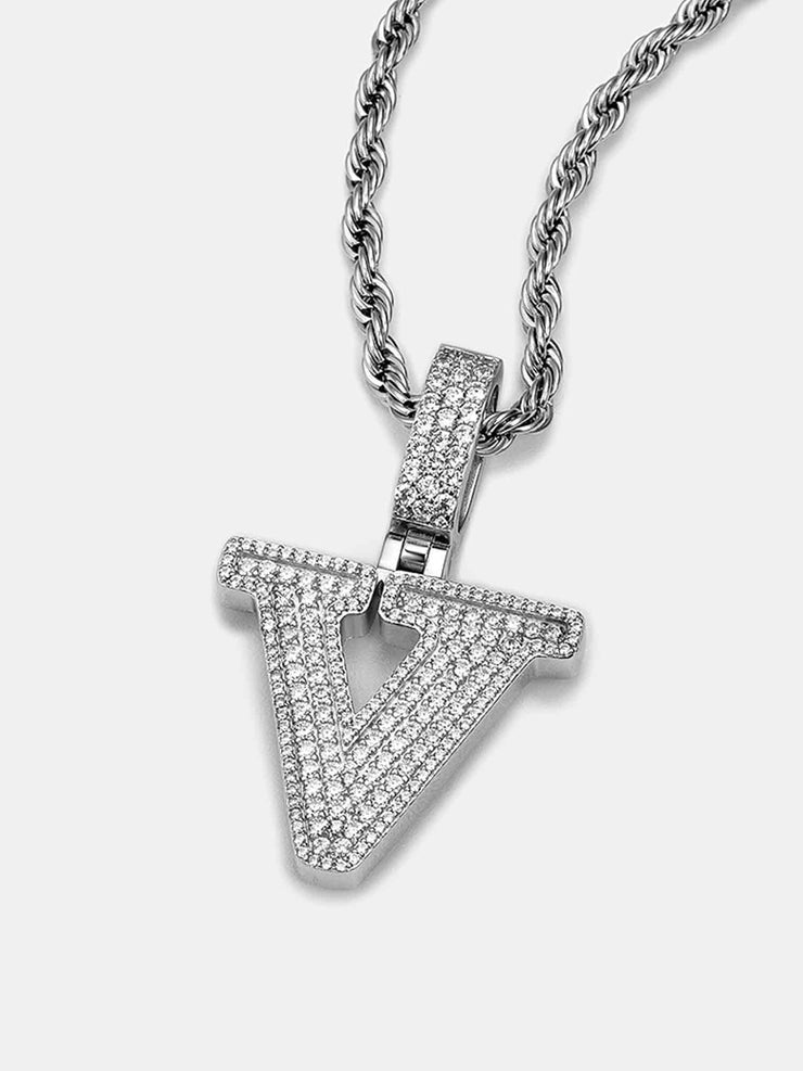 Custom Made V Moissanite Pendant
