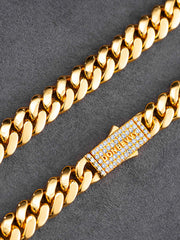 10mm S925 Miami Cuban Chain With Moissanite Clasp