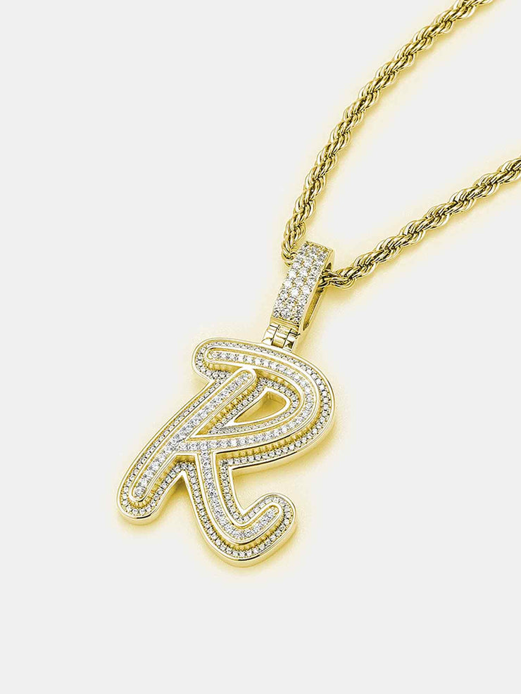 Custom Made R Moissanite Pendant