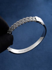 Made to order 10mm Half Moissanite Cuban Bangle Bracelet