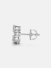 Mixed Size Moissanite Square Cluster Earrings