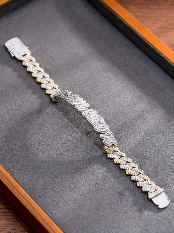 Custom Letters Prong Cuban Bracelet