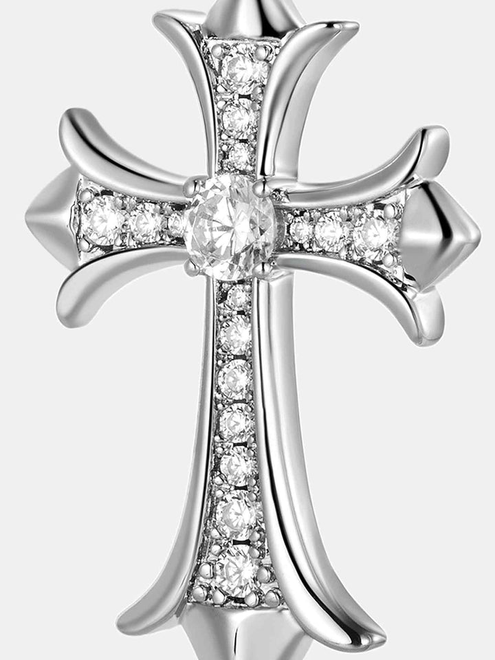 S925 Moissanite Catholic Cross Pendant