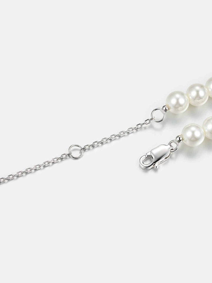 925 Sterling Silver Moissanite Sunflower Pearl Bracelet