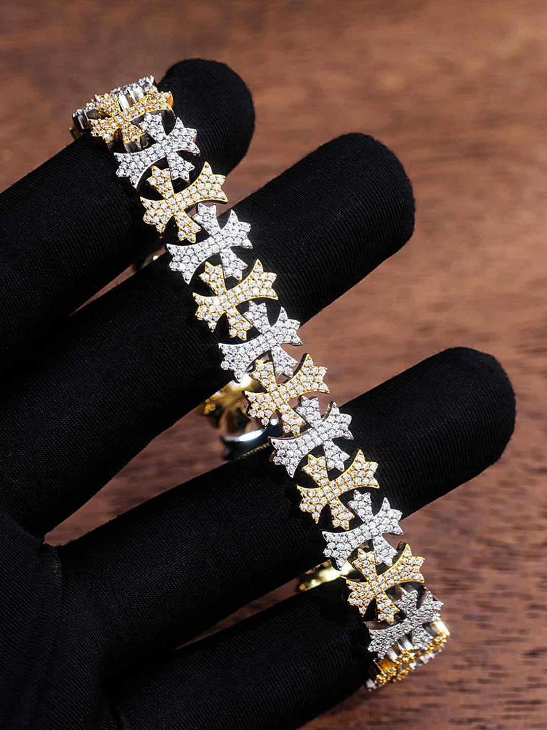 Made to Order 12mm Moissanite Fleuree Cross Bracelet