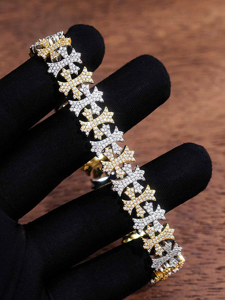 Made to Order 12mm Moissanite Fleuree Cross Bracelet