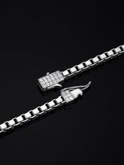 3mm Square Box Chain With Moissanite Clasp