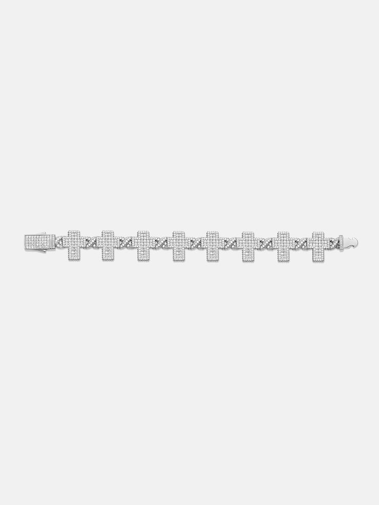 Made to Order 16mm Moissanite Cross Bracelet