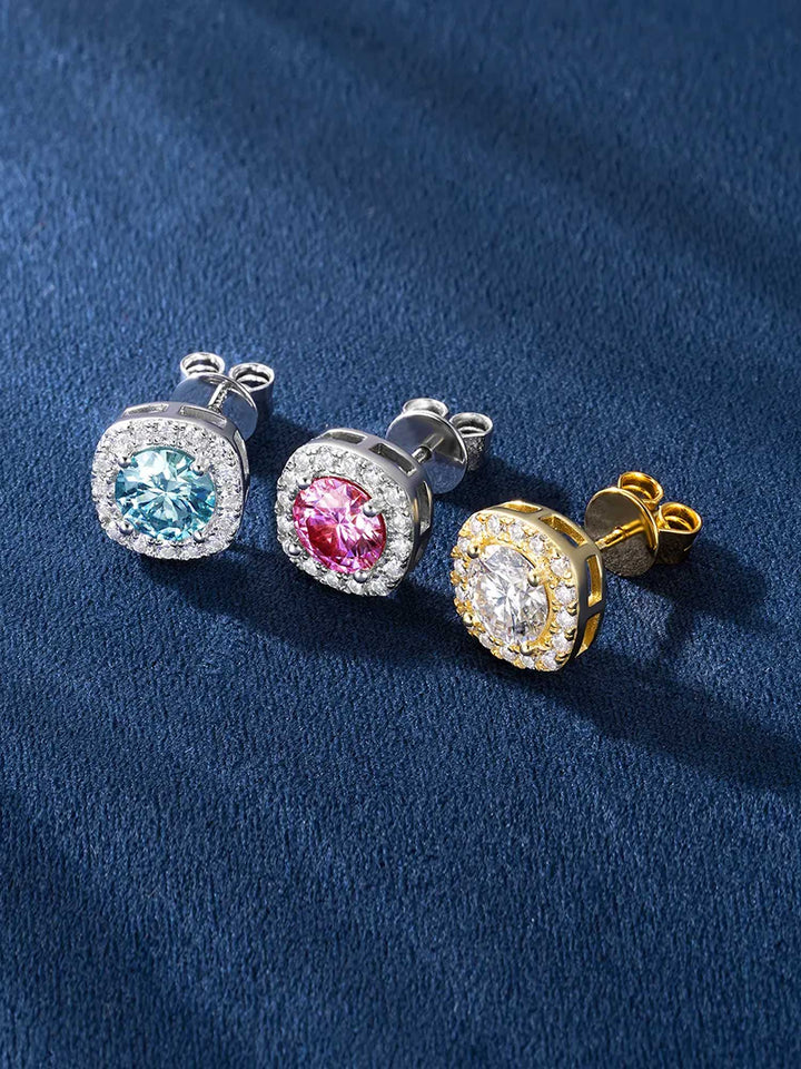 Square Stud Earrings - 3.4 Carat Total