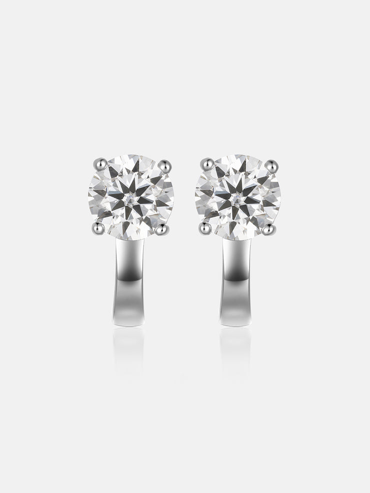 Moissanite Solitaire Hoop Earrings