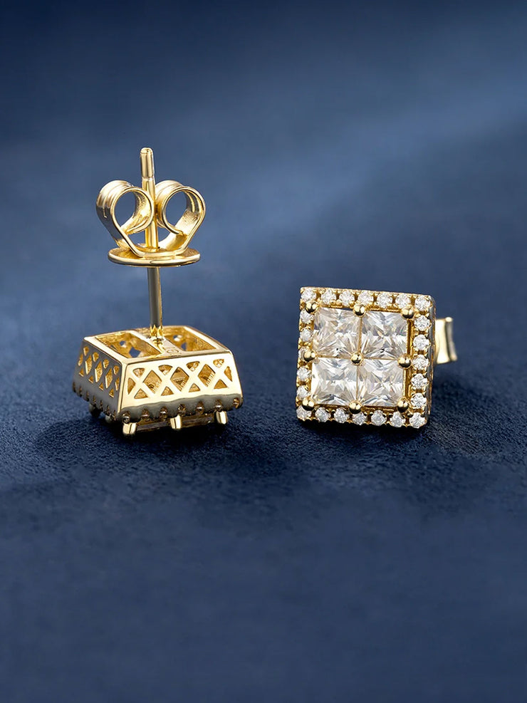 S925 Moissanite Square Earrings